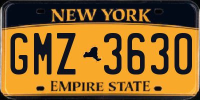 NY license plate GMZ3630
