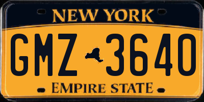 NY license plate GMZ3640