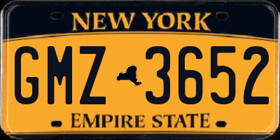 NY license plate GMZ3652