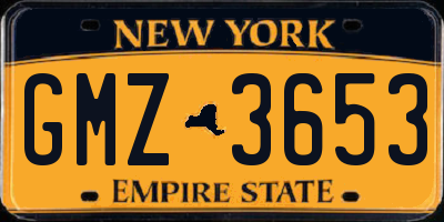NY license plate GMZ3653