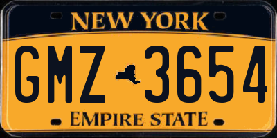NY license plate GMZ3654