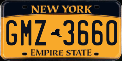 NY license plate GMZ3660