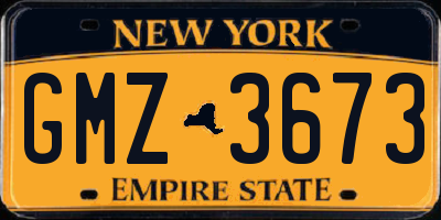 NY license plate GMZ3673