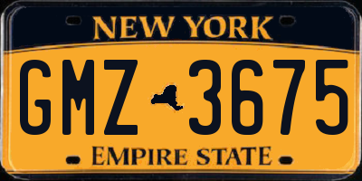 NY license plate GMZ3675