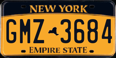 NY license plate GMZ3684