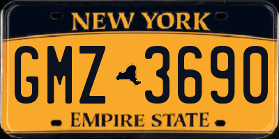 NY license plate GMZ3690