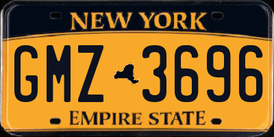 NY license plate GMZ3696