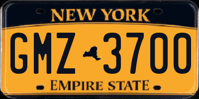 NY license plate GMZ3700