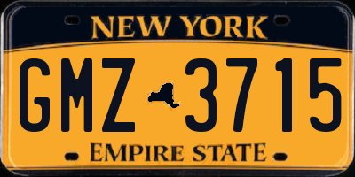 NY license plate GMZ3715