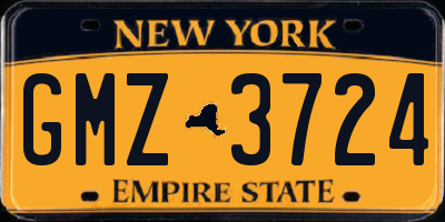 NY license plate GMZ3724