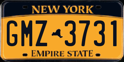 NY license plate GMZ3731