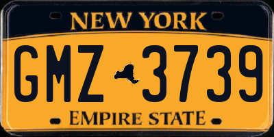 NY license plate GMZ3739