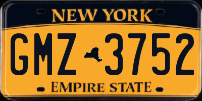 NY license plate GMZ3752