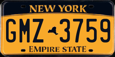 NY license plate GMZ3759
