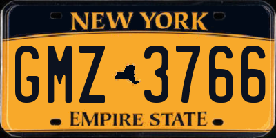NY license plate GMZ3766