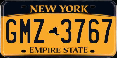 NY license plate GMZ3767
