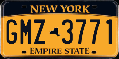 NY license plate GMZ3771