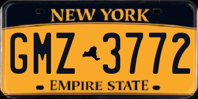 NY license plate GMZ3772