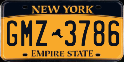 NY license plate GMZ3786
