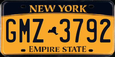 NY license plate GMZ3792