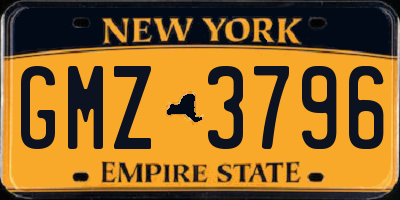 NY license plate GMZ3796