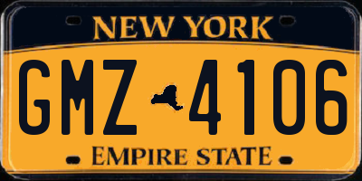 NY license plate GMZ4106