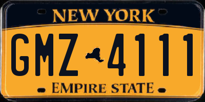 NY license plate GMZ4111