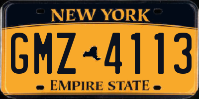 NY license plate GMZ4113