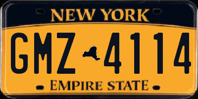 NY license plate GMZ4114