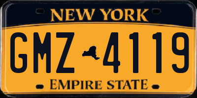 NY license plate GMZ4119