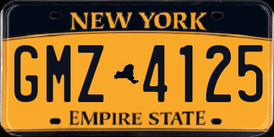 NY license plate GMZ4125