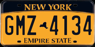 NY license plate GMZ4134