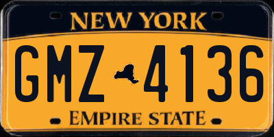 NY license plate GMZ4136