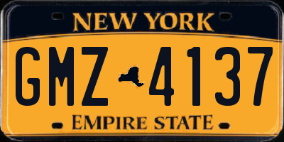 NY license plate GMZ4137