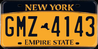 NY license plate GMZ4143