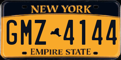 NY license plate GMZ4144