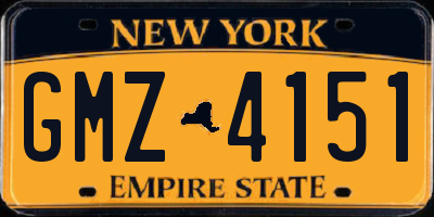NY license plate GMZ4151
