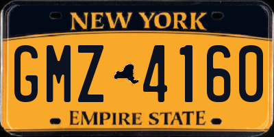 NY license plate GMZ4160