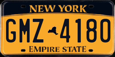 NY license plate GMZ4180