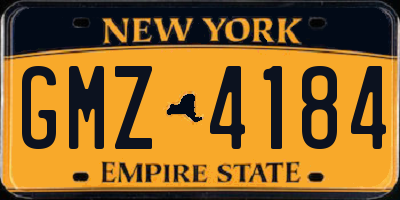 NY license plate GMZ4184