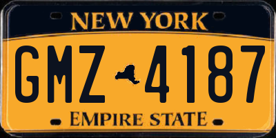 NY license plate GMZ4187