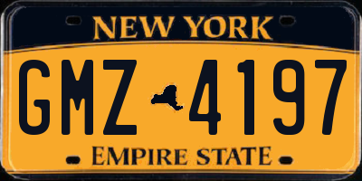 NY license plate GMZ4197