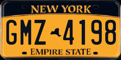 NY license plate GMZ4198