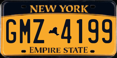 NY license plate GMZ4199