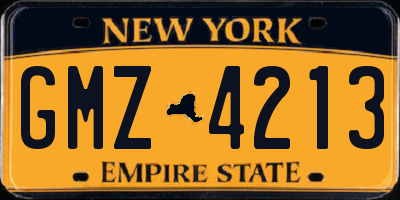 NY license plate GMZ4213