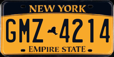 NY license plate GMZ4214