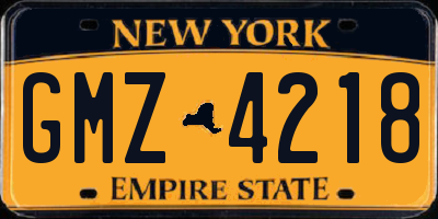 NY license plate GMZ4218