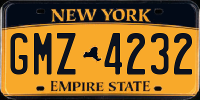 NY license plate GMZ4232