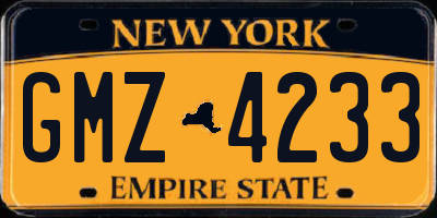 NY license plate GMZ4233