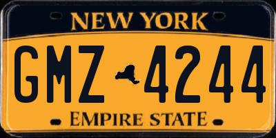NY license plate GMZ4244